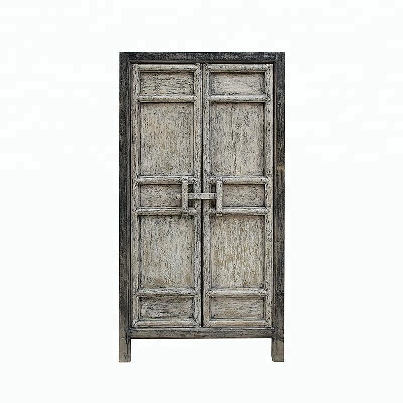 wholesale rustic  shabby chic antique style chinese wardrobe  distressed wardrobe furniture