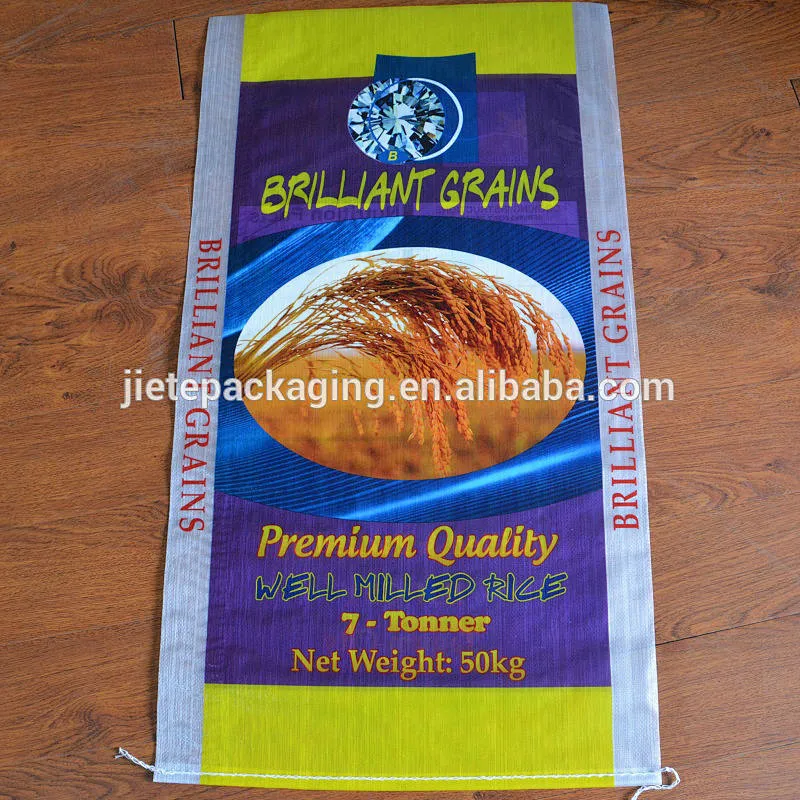 High quality bopp laminated plastic pp woven rice packaging bag 50kg export Philippine