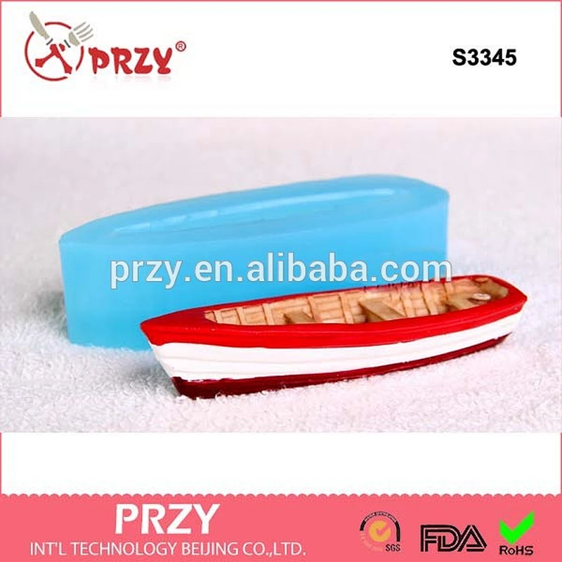 S3345 3D ship silicone molds 3d boat shape handmade dorative mold funny shape molds