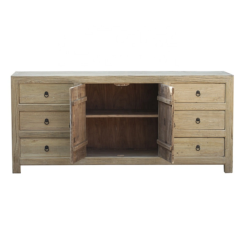 asian chinese antique reclaimed bleached wood sideboard living room drawer storage furniture