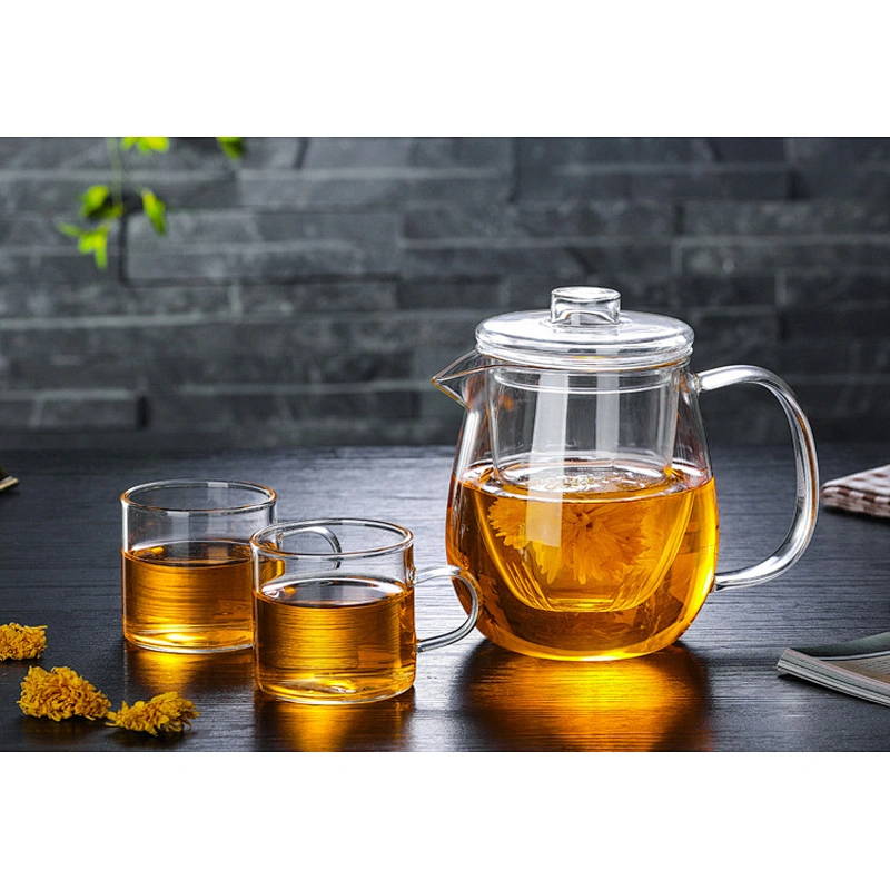 Simple style transparent teapot heat-resistant glass double-wall bottle for houseware