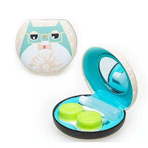 Personalized Contact Lens Case Cosmetic with Mirror Travel Kit Mini Glasses Case