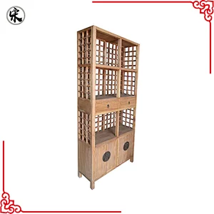 wholesale rustic reclaimed wooden storage bookcase, study room furniture