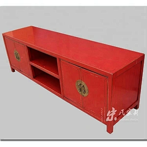 chinese solid wood lacquer tv console furniture