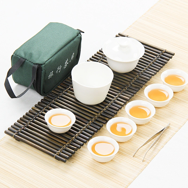 Elegant white tea cup sets 8-piece sets for corporate gift