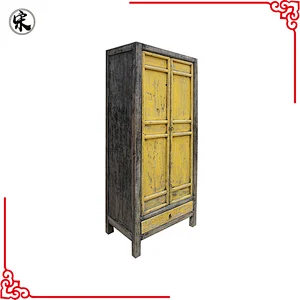 beijing chinese antique distressed shabby chic old door bedroom wardrobe furniture