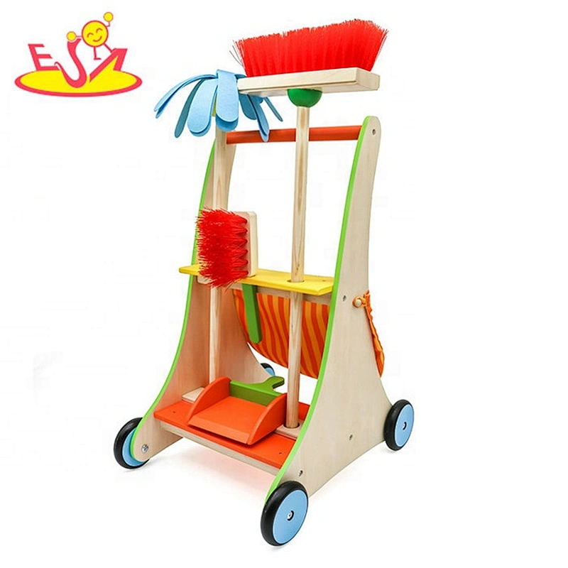 Best sale pretend play toys wooden kids cleaning set for wholesale W10D200
