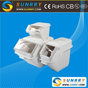 2018 hot sale 40L plastic triangle shaped bagged ice roller storage bin