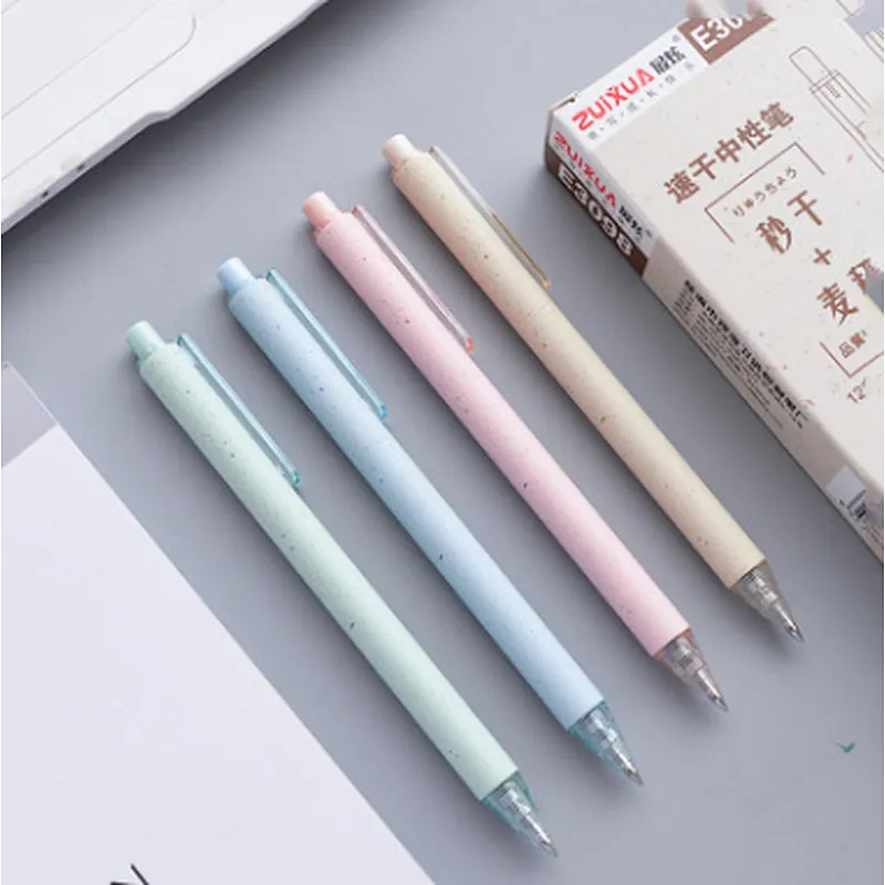 Personalized Cheap Retractable Creative Wheat Straw Pens Promotional Ballpoint Pen With Custom Logo