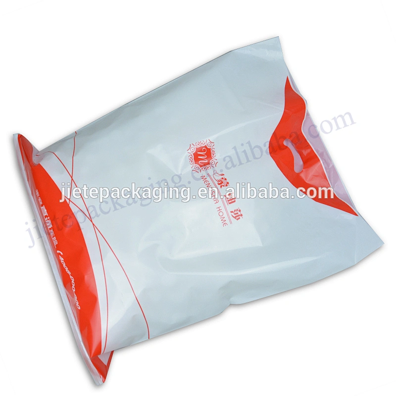 Customized plastic shopping bag with D handle for clothes,shoes,food,gift
