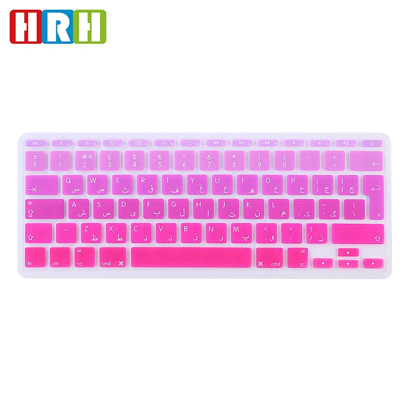 Silicone Rainbow Laptop Arabic language keyboard covers Keyboard skin keyboard protector For Macbook Air A1465 EU Version