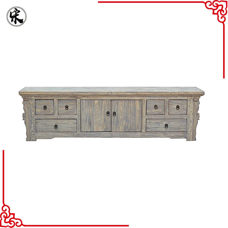 wholesale rustic reclaimed solid wood pine tv console furniture