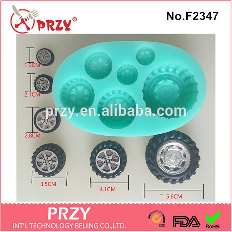 PRZY f2347 cake decorating tire silicone mold for fondant
