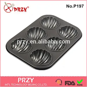 P197 High quality 6 cavity shell shaped cake baking pans