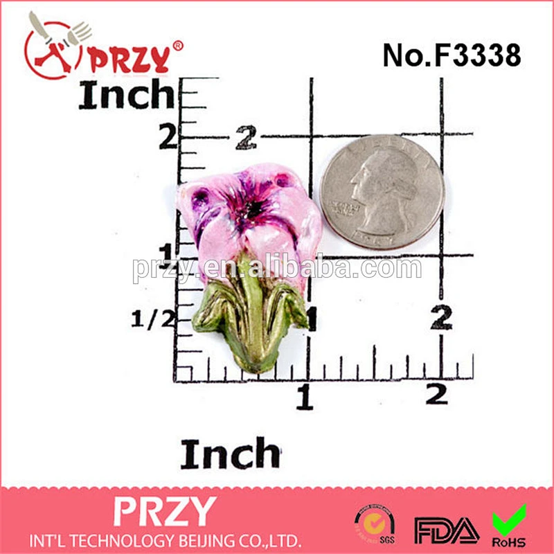 F3338 Lily flower silicone mold 3D flower mold for cake decoration silicone rubber mold