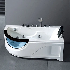 Indoor White Acrylic Whirlpool Bathtub Hot Corner Tubs With Fauset Headrest