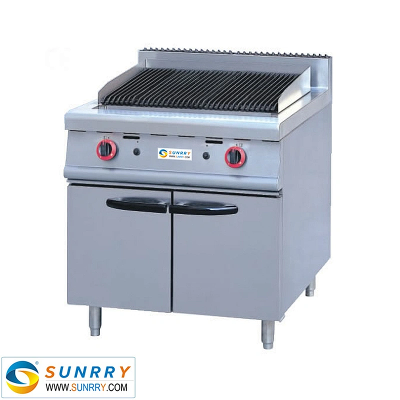 Commercial bbq gas lava rock grill with cabinet for sale (SUNRRY SY-GL900B)