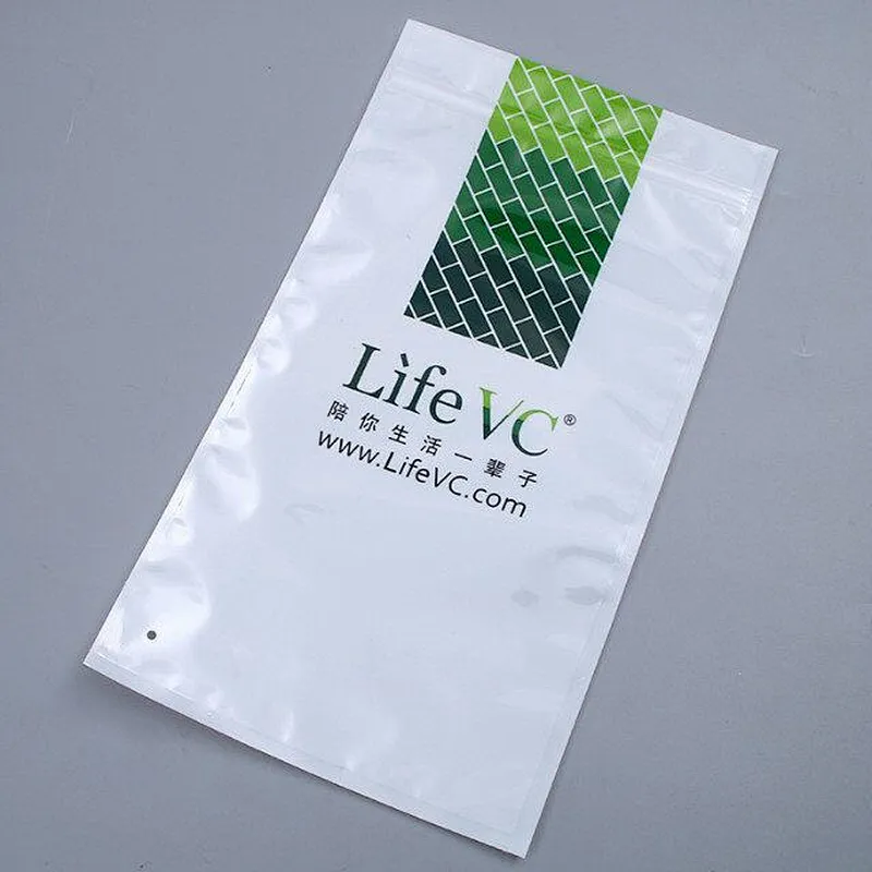 PE self-styled white transparent bag for home use