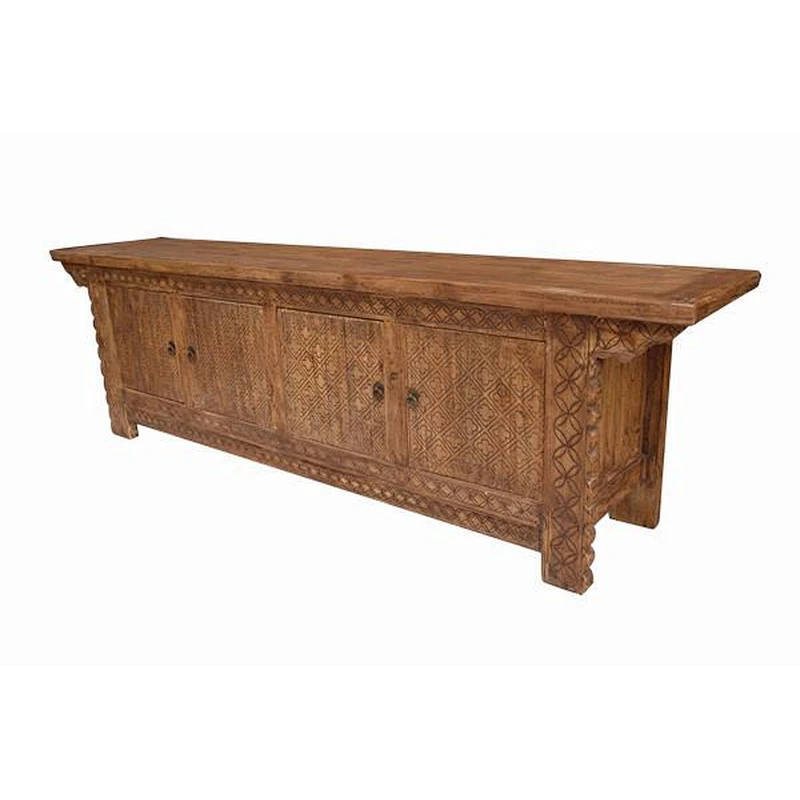 Oriental chinese vintage Qinghai carving furniture.