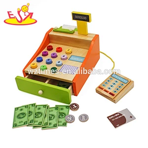new fashion baby wooden cash register toy interesting kids wooden cash register toy for wholesale W10A063