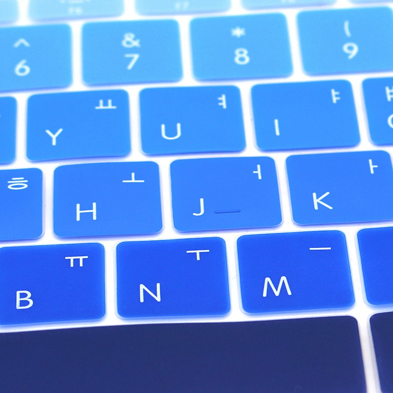 English Version Ombre Color Korean Silicone Keyboard Cover Skin keyboard protector For Macbook 12inch for macbook New Pro13