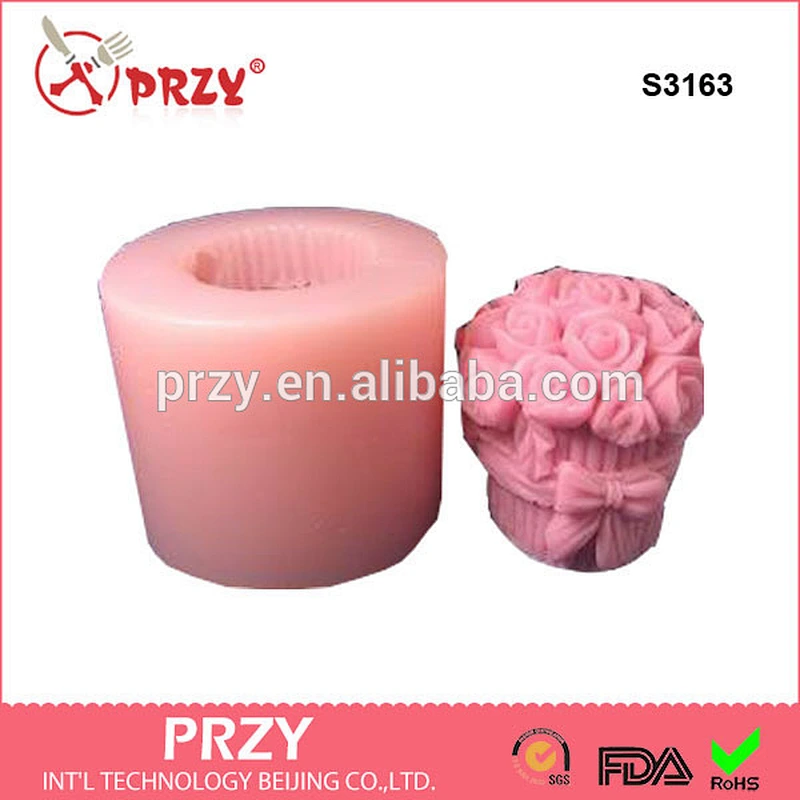 S3163 new design bouquet 3d silicone soap molds bouquet silicone soap mold