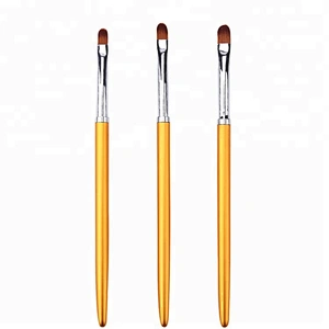 3pcs Potable Metal Handle Acrylic UV Gel Extension Drawing Brush Manicure Tools Paint Acrylic Nail Art Polish Brush Sets