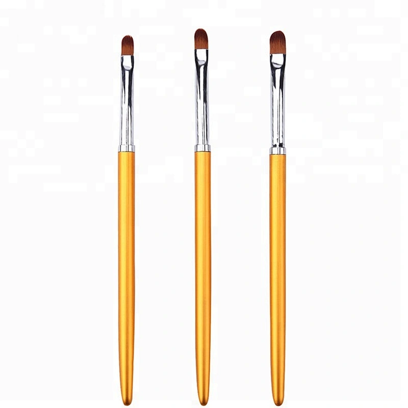 3pcs Potable Metal Handle Acrylic UV Gel Extension Drawing Brush Manicure Tools Paint Acrylic Nail Art Polish Brush Sets
