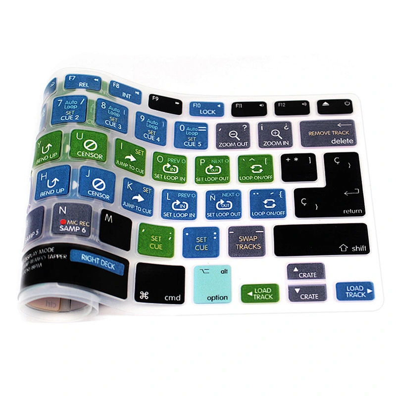 Unique Gift Ideas Durable Serato DJ shortcuts keyboard skin ODM Functional Silicone Keypad Covers For Mac computer and laptop