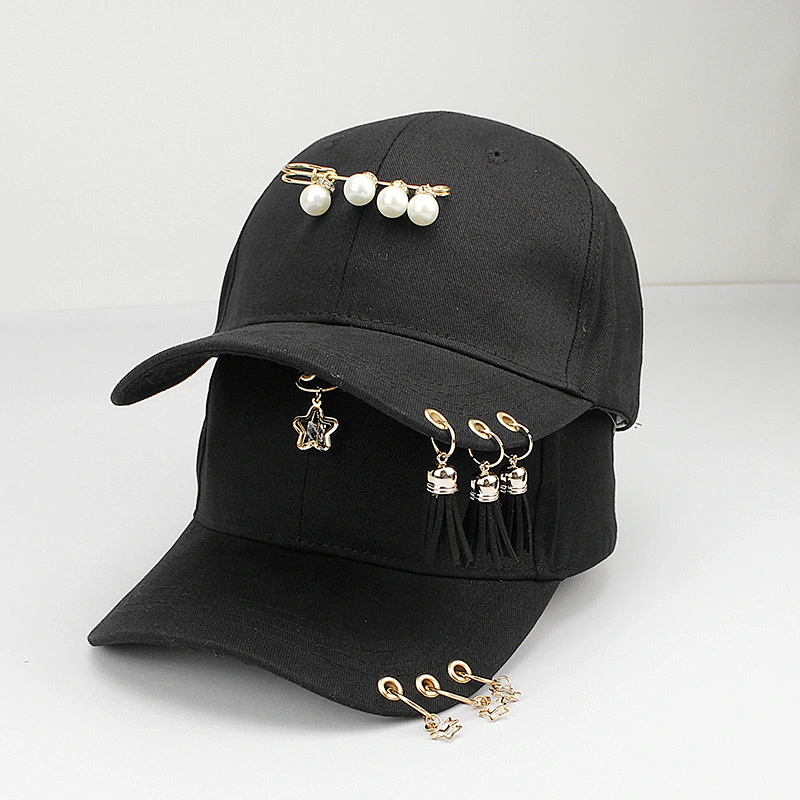Metallic Fashion Rivet Hip Hop Adjustable Baseball dad Cap