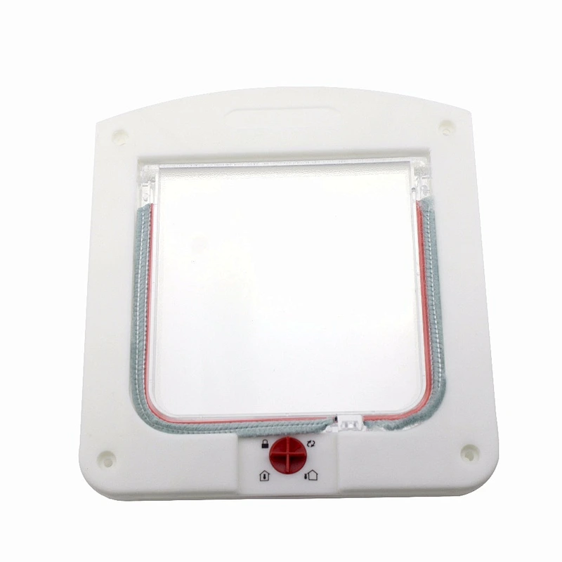 Plastic Safe Flap Door 4 Way Lockable Gate for Pet Animal Dog Cat-White Popular