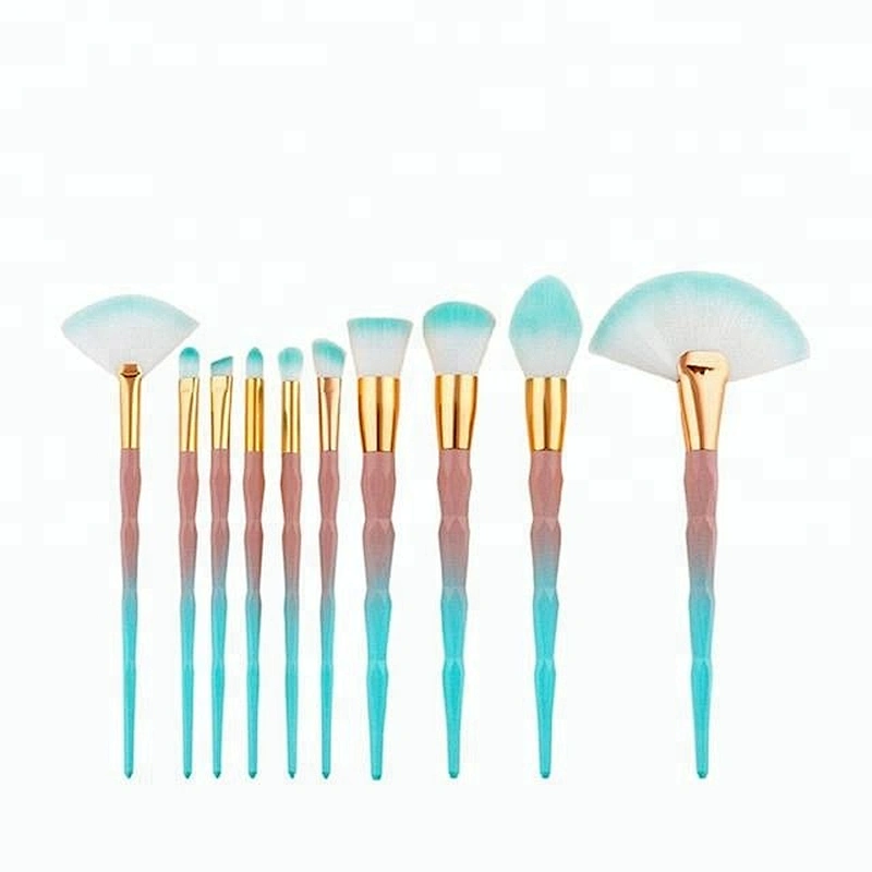 Newest Bamboo Design Handle 10pcs Cosmetic Makeup Brush Set With Soft Hair For Beauty