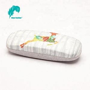 Custom optical eyewear sunglass case with pu leather canvas microfiber material