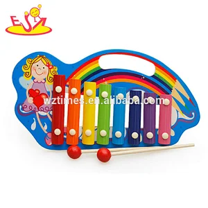 Wholesale mini kids percussion musical instrument wooden toy xylophone with 8 tone W07C063