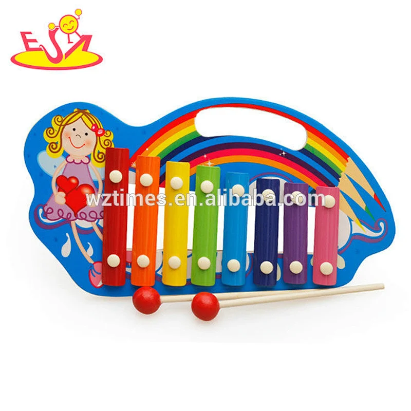 Wholesale mini kids percussion musical instrument wooden toy xylophone with 8 tone W07C063