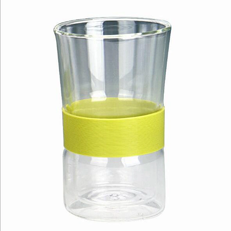 Borosilicate Glass Tea Mug with Silica Gel Customized Logo Coffee Milk Juice Water Glass Cup Promotional Gift for Home