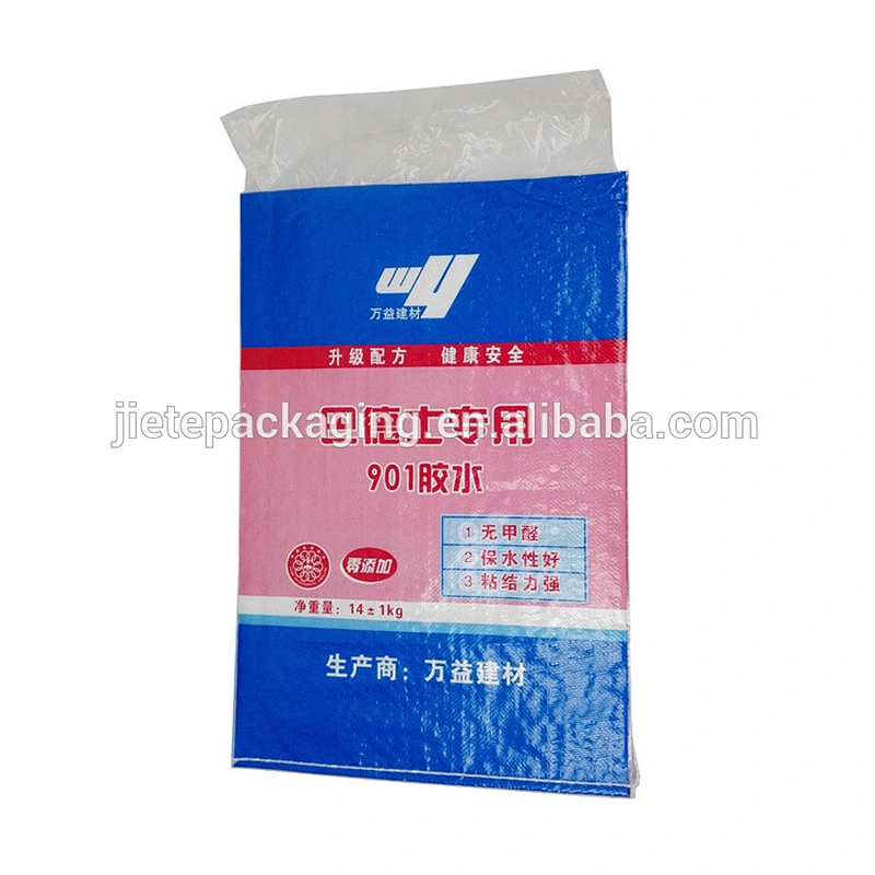 Video, packaging custom print pp woven bag with liner for packing adhesive, wall putty, glue, construction 20kg 14kg