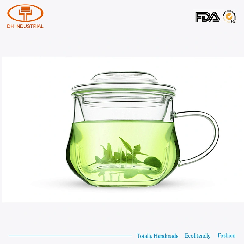 Guangzhou wholesale high borosilicate glass double wall tea cup with strainer
