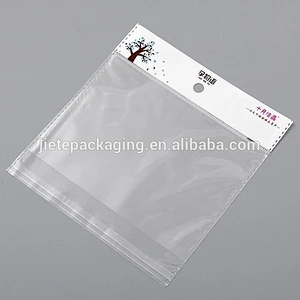 Customized transparent plastic HDPE PE bag with adhesive tape