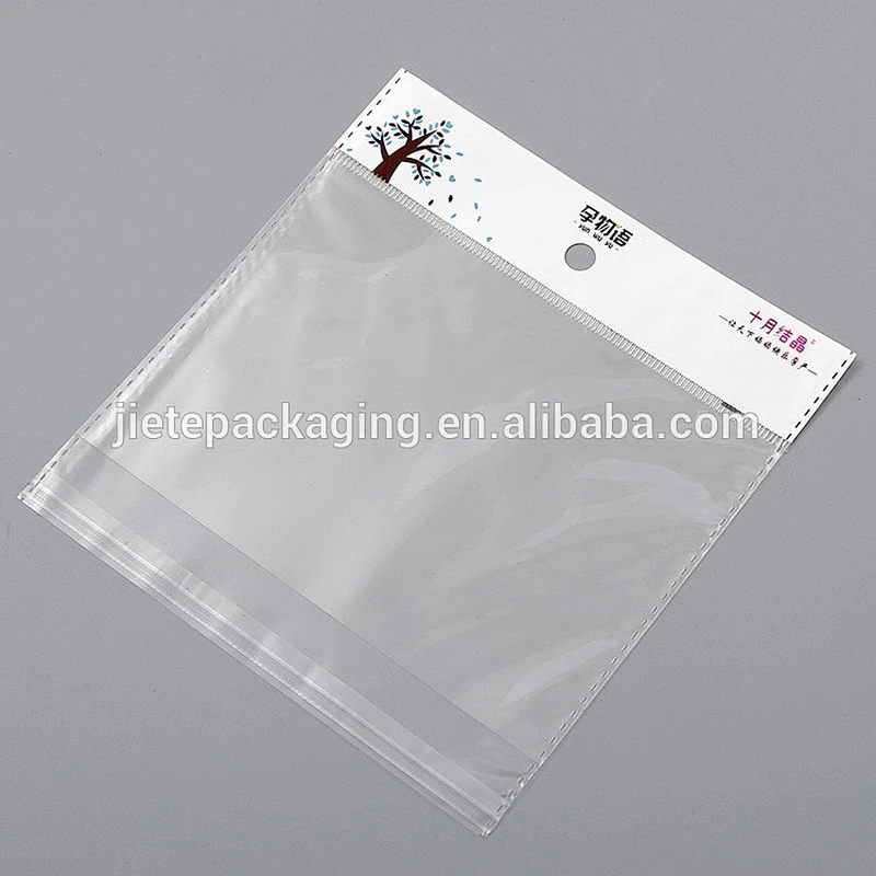 Customized transparent plastic HDPE PE bag with adhesive tape