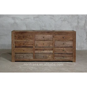 Multi drawer buffet in reclaimed elm