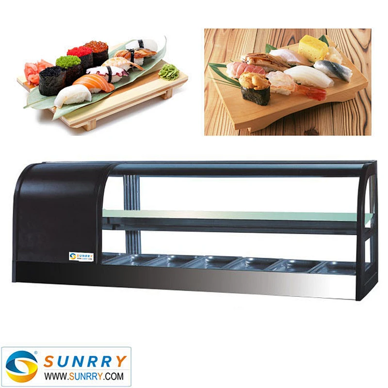 New Style Commercial Glass Mini Refrigerator Showcase Made Of Stainless Steel (SUNRRY SY-SS1800B)