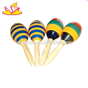 Wholesale baby rattles shaker wooden maracas musical instrument best kids wooden maracas musical instrument W07I059