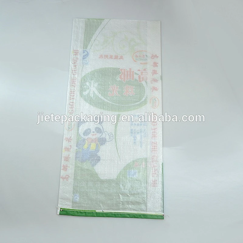 Recyclable pp woven bag with printing and lamination for packing rice, flour, corn, grain 25kg
