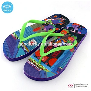 Men's flip flop Retro oil painting personalized men footwear sandal shoes China styles