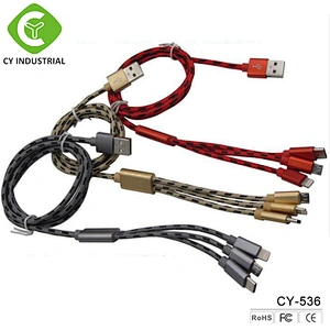 Nylon usb cable type c 3 in 1 USB cable charger ,data charging cable cord for mobile phones