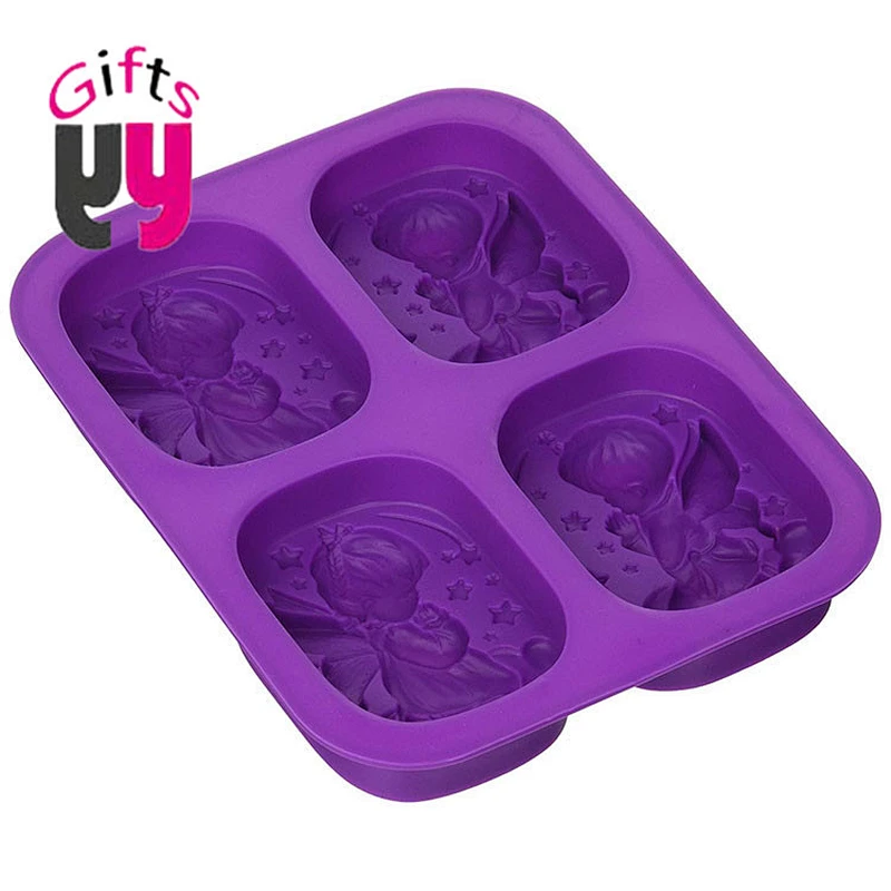 4 rectangle square soap DIY Four square silicone handmade soap mold