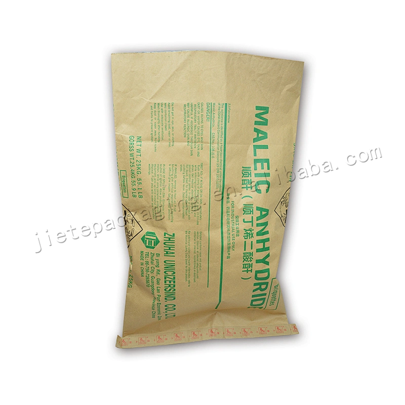 High quality kraft paper chemical resistant bag with lining for maleic anhydride