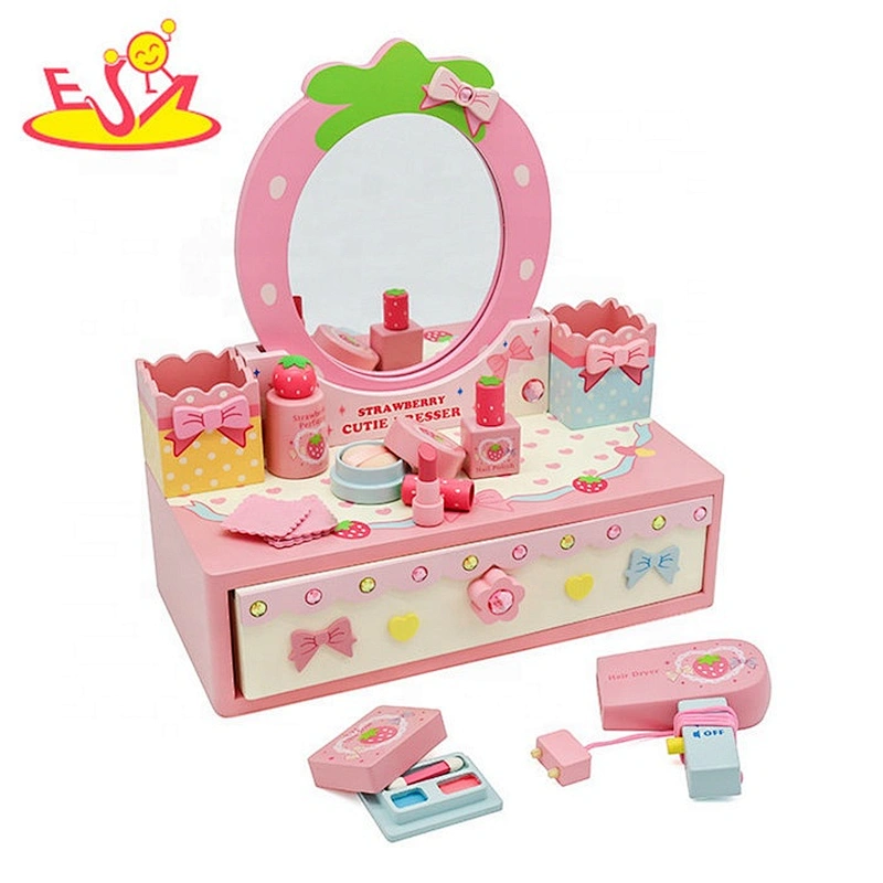 2018 New hottest dresser toy wooden kids makeup set for pretend play W10D214