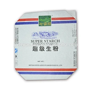 White kraft paper valve bag packing potato starch packing for wholesale